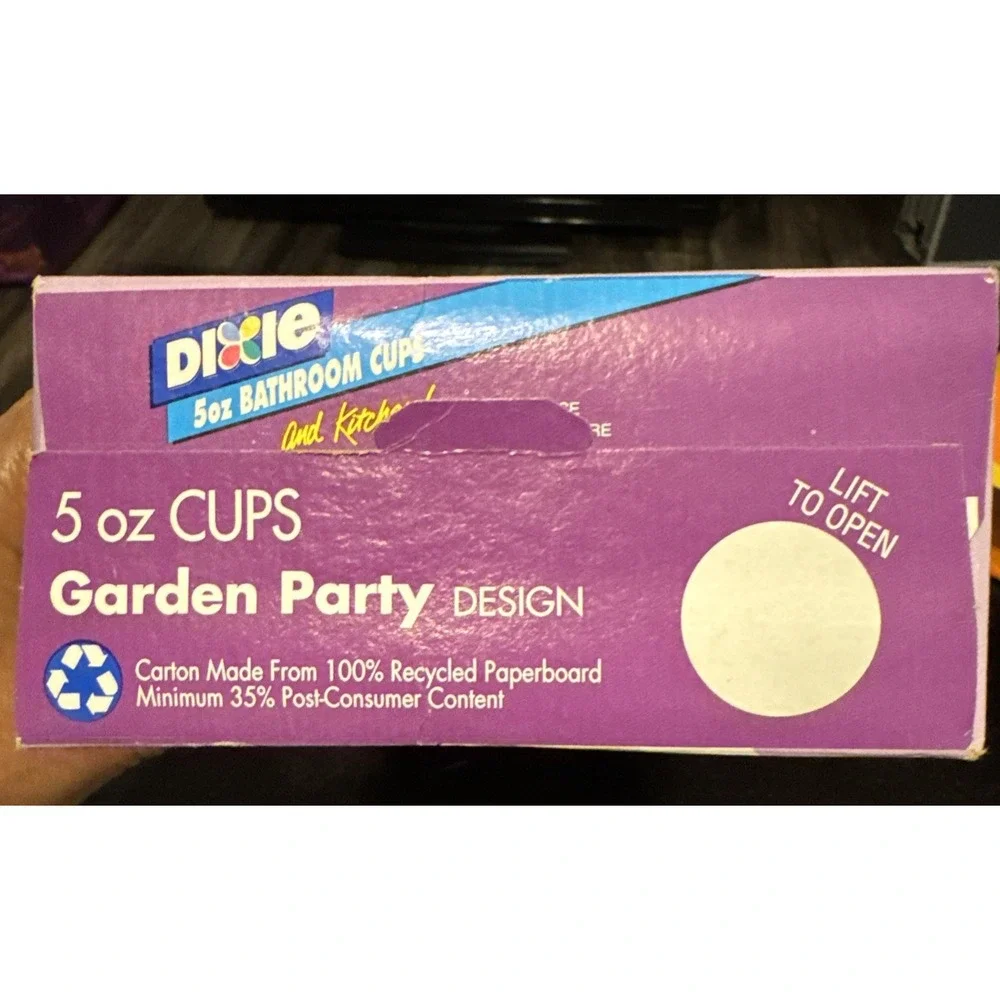 Dixie Cups 5 oz Garden Party Design Unopened Box of 100 ~2001 New VTG Stock